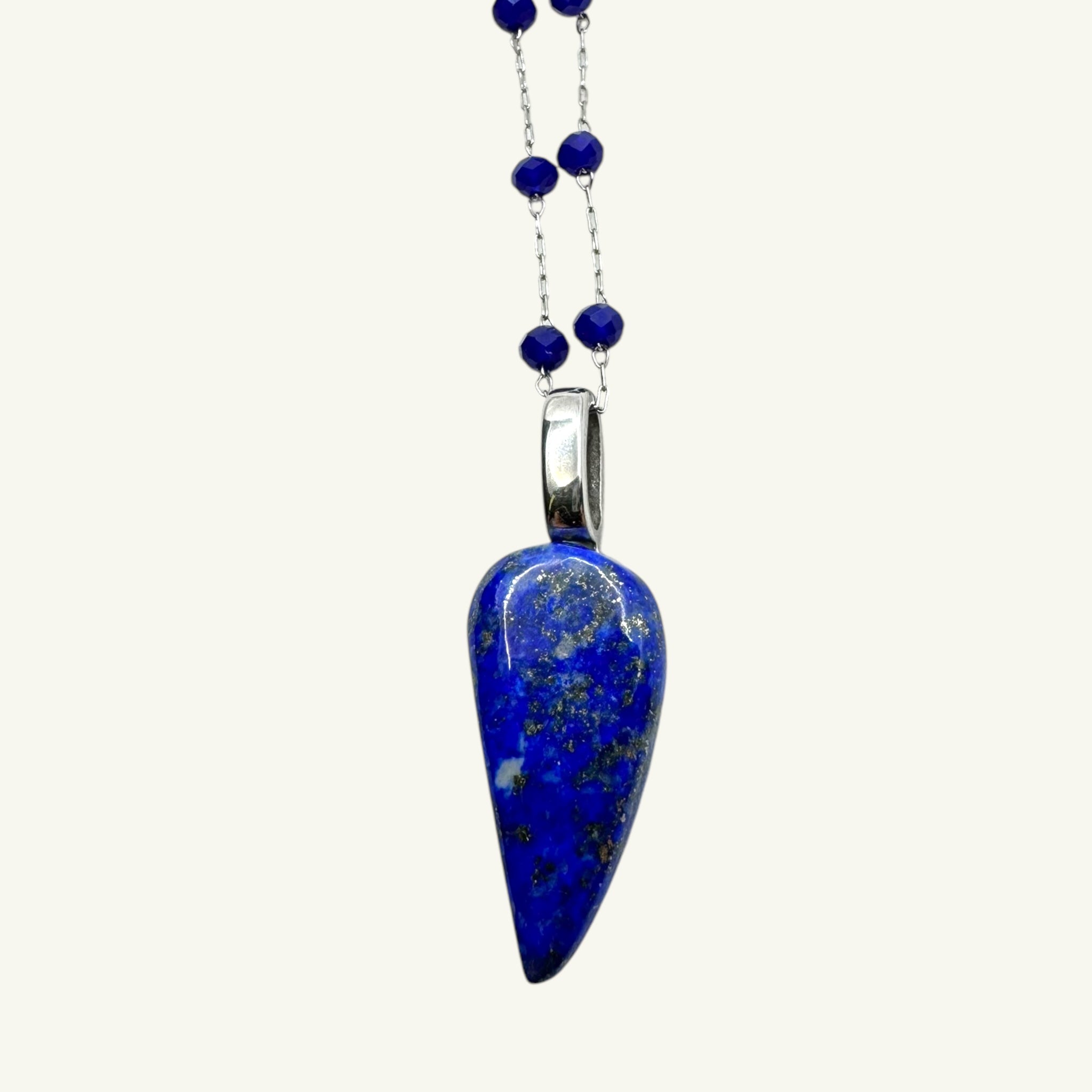 Collana lapislazzuli goccia 25x12 mm Sharifa Crystals